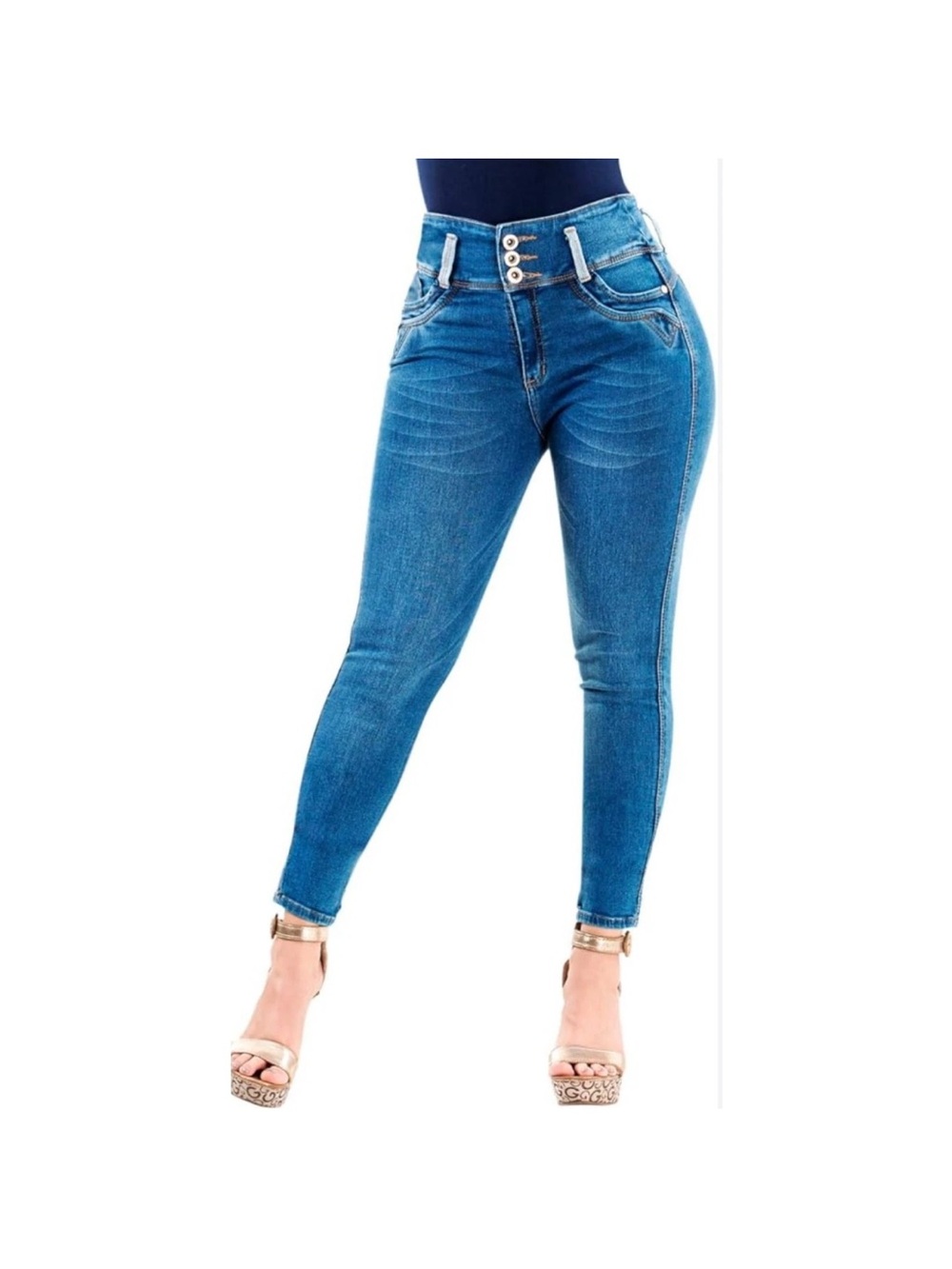 LT Rose Push Up Jeans High-Rise Skinny Jeans for Women - Blue